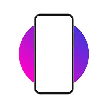 Smartphone Device Round Gradient Mockup Vector Stock Illustration