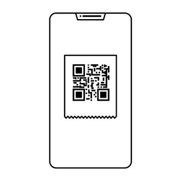 Smartphone device with scan code qr Stock Illustration