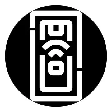Smartphone device sending wireless internet signal icon Stock Illustration