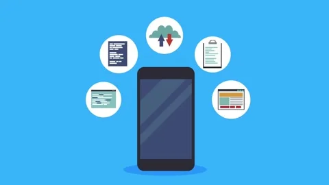 Smartphone device with set elements Stock-Footage 154078155