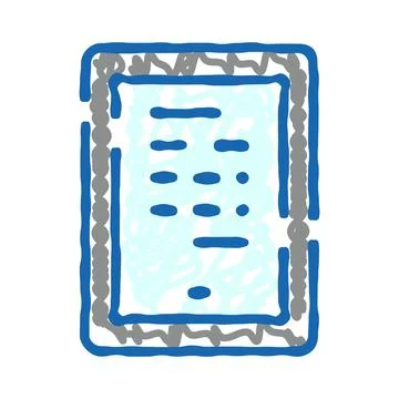 Smartphone device showing abstract screen message doodle イラスト素材