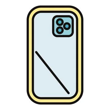 Smartphone device showing back camera system icon 스톡 일러스트