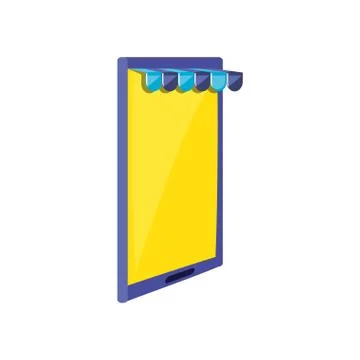 Smartphone device with store parasol Illustrazione stock