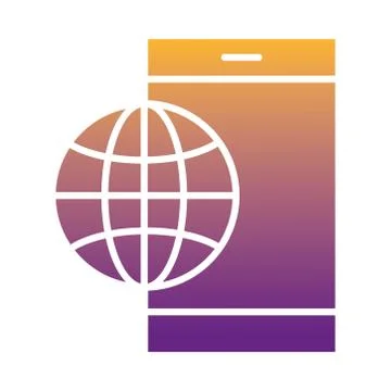 Smartphone device tech and sphere browser degradient style icon Stock Illustration