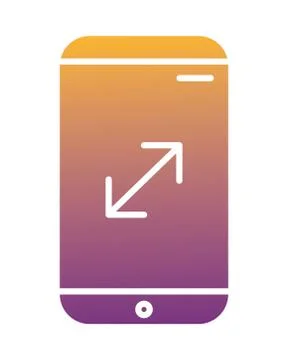 Smartphone device tech with arrows degradient style icon Illustrazione stock