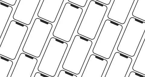 Smartphone devices blank display mockup template for app advertising or showcase Illustration