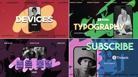 Smartphone Devices Typography for After Effects 库存 After Effects