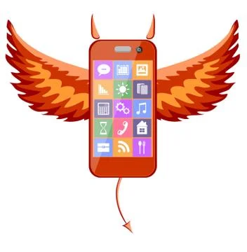 Smartphone devil イラスト素材