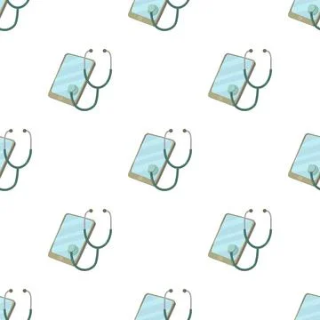 Smartphone diagnostic pattern seamless vector Stock Illustration