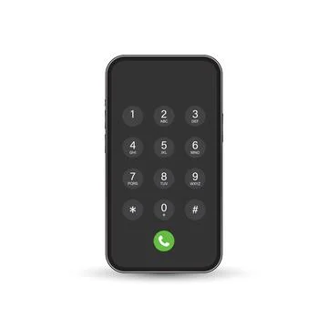 Smartphone dial button icon in flat style. Phone number pad vector illustra.. Ilustração Stock