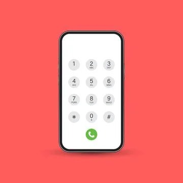 Smartphone dial button icon in flat style. Phone number pad vector illustra.. Ilustração Stock