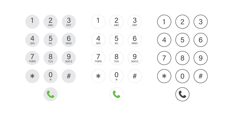 Smartphone dial button icon in flat style. Phone number pad vector illustra.. Stock Illustration