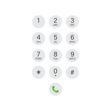 Smartphone dial button icon in flat style. Phone number pad vector illustra.. Ilustração Stock