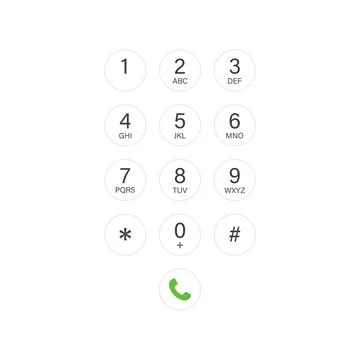 Smartphone dial button icon in flat style. Phone number pad vector illustra.. Stock Illustration
