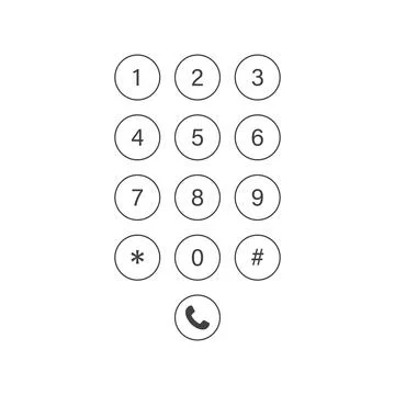 Smartphone dial button icon in flat style. Phone number pad vector illustra.. イラスト素材