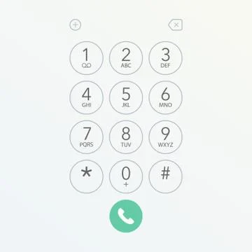 Smartphone Dial Keypad Screen Vector Illustration. Ilustración de archivo
