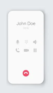 Smartphone dial phone ui set. Phone pad, call screen with keypad dial buttons Stock Illustration
