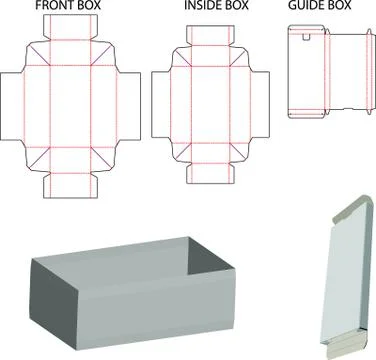 Smartphone die cut box - with guide box-eps Stock Illustration