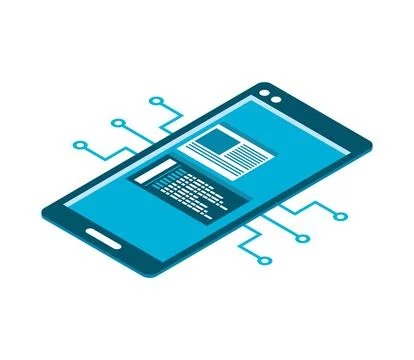 Smartphone digital AI icon Stock Illustration