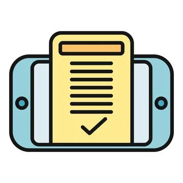 Smartphone with digital document, financial report, or completed online form Stock Illustration