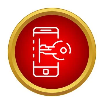 Smartphone with digital key transmitting wireless access signal Stock Illustration