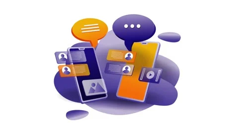 Smartphone Digital Messaging and Online Chat Notification Animation Stock Footage 339320709