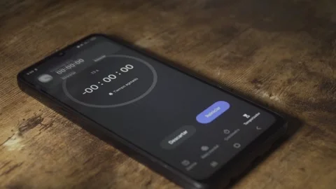 Smartphone digital timer countdown application on screen Video stock 320967901
