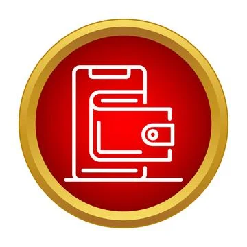 Smartphone with digital wallet payment icon button Stock Illustration