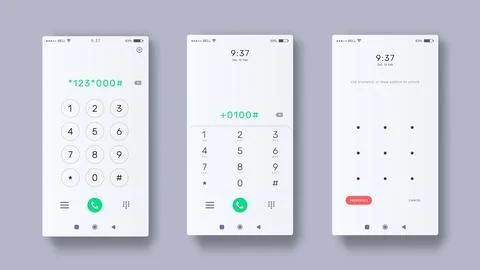 Smartphone display and smartphone pattern lock screen. Modern smartphone lo.. 库存插图