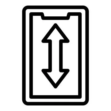 Smartphone display icon outline vector. Screen touch Stock Illustration