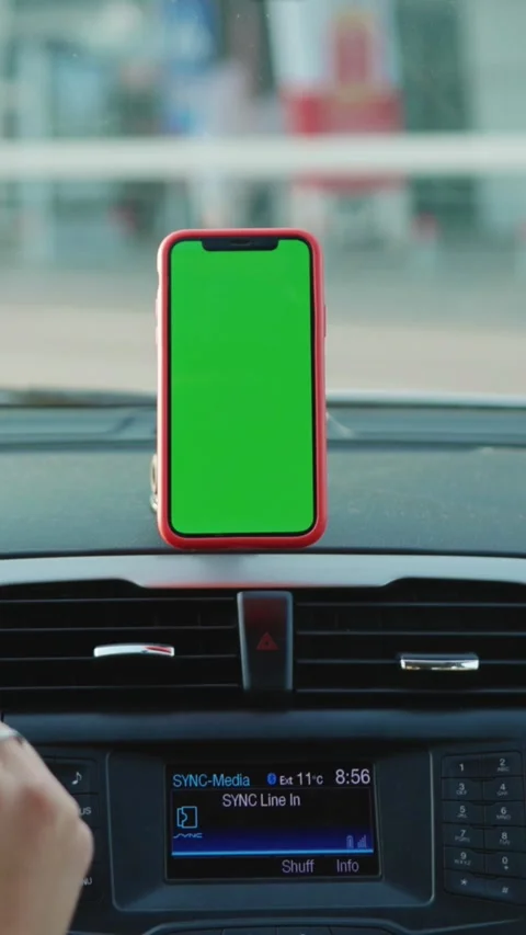 The Smartphone Display is an innovative accessory now integrated onto modern Car Stock Footage 314169771