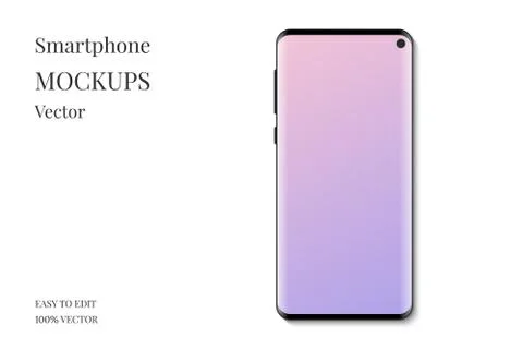 Smartphone display mockup vector. Smartphone with empty screen. Stock Illustration