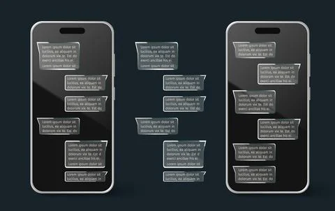 Smartphone display with modern chat interface Stock Illustration