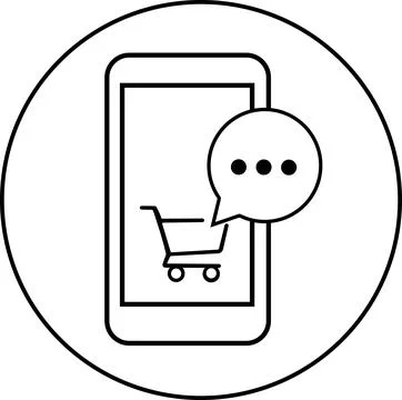 Smartphone display with shopping cart notification Stock Illustration