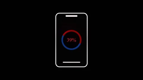 Smartphone display shows a circular progress bar animation. This smartphone.. Stock Footage 337620248