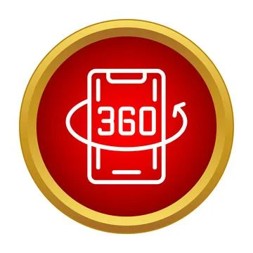 Smartphone displaying 360 degree virtual reality content icon 库存插图