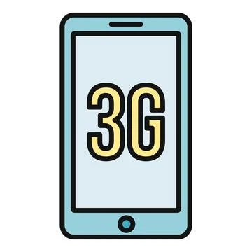 Smartphone displaying 3g mobile technology network icon 스톡 일러스트