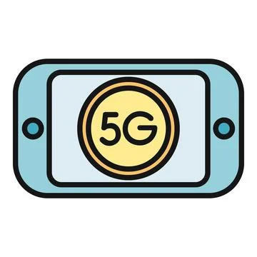Smartphone displaying 5g network fast internet connection icon 库存插图