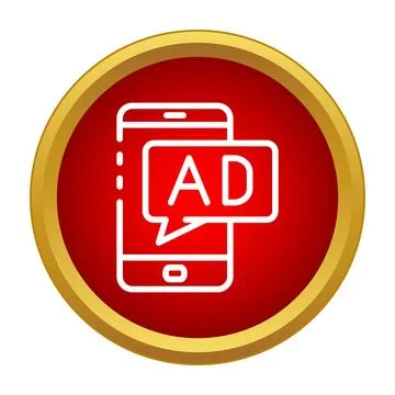 Smartphone displaying ad text message advertising concept Stock Illustration