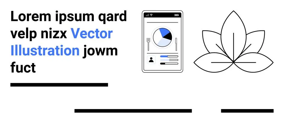 Smartphone Displaying Analytics Graphs with Text and Leaf Design Illustrazione stock