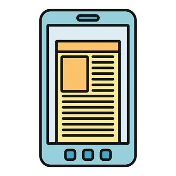 Smartphone displaying app content or reading news feed Stock Illustration