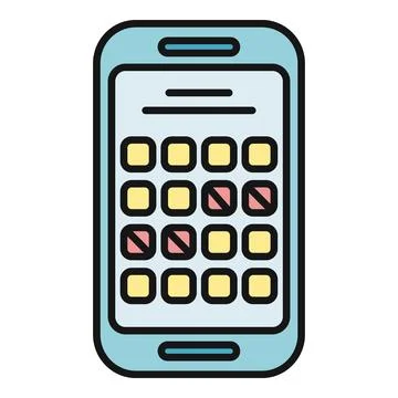 Smartphone displaying app error icons and unavailable applications 스톡 일러스트