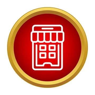 Smartphone displaying app icon for mobile shopping Stock Illustration