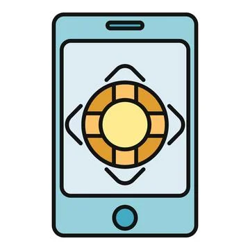 Smartphone displaying app providing mobile support assistance Stock Illustration