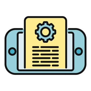 Smartphone displaying app settings screen concept Stock Illustration