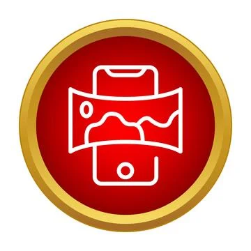 Smartphone displaying augmented reality environment interface icon 스톡 일러스트