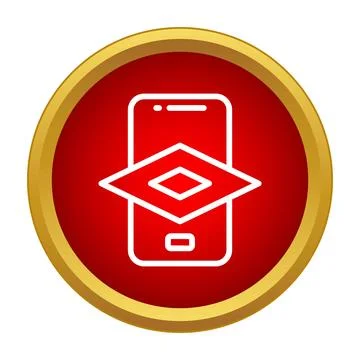 Smartphone displaying augmented reality interface concept icon Stock Illustration