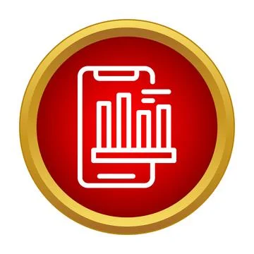 Smartphone displaying bar chart for mobile data analytics Stock Illustration