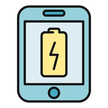Smartphone displaying battery charging icon on screen Stock Illustration