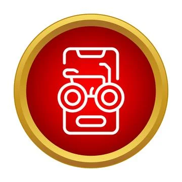 Smartphone displaying bicycle sharing application service icon Stock Illustration
